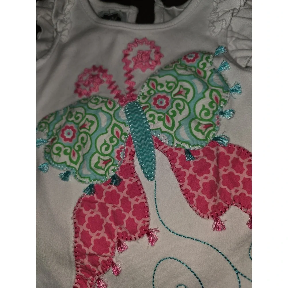 Mud‎ pie butterfly spring outfit top and flared leggings size 3t